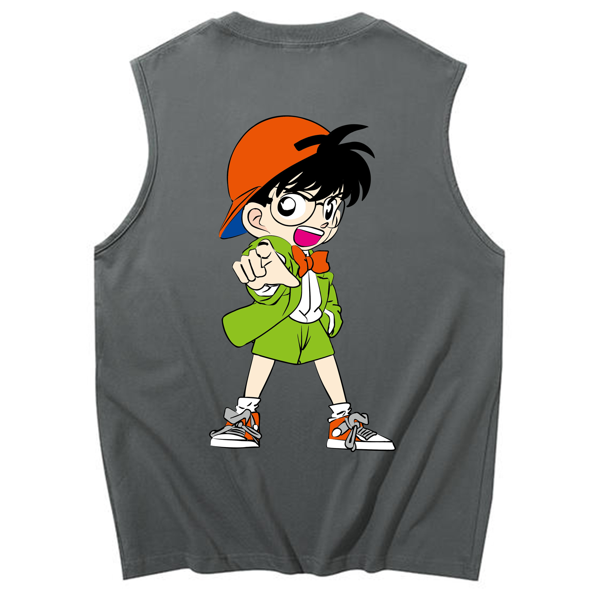 （画像用） 名探偵コナン 江戸川 コナン Detective Conan Conan Edogawa コットン100％タンクトップ（背面プリント）